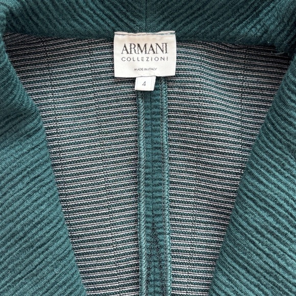 Armani Collezioni Single Button Knit Blazer - Green Size 4 - Picture 8 of 9